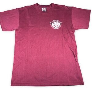 VTG Oneita Shirt Large Mens L Single Stitch Red North Bay Invitational 90s